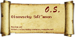 Olsovszky Sámson névjegykártya